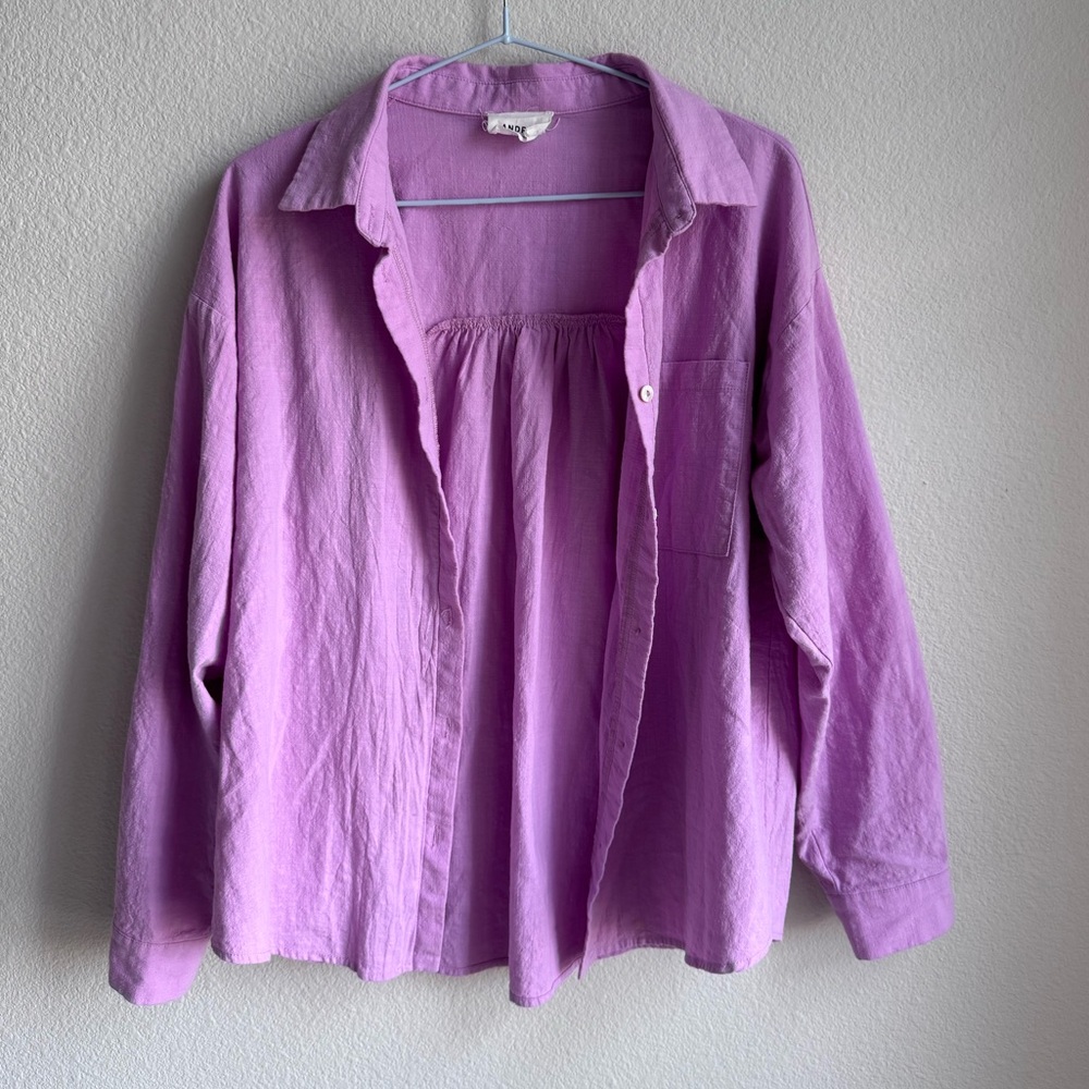 ANDREE BY UNIT Lilac Button-Down Shirt